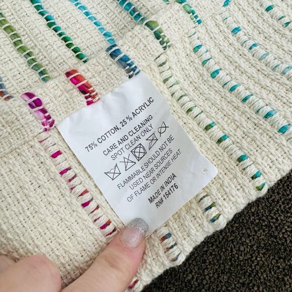 DII Multicolor Diamond Pattern With Fringe Throw 50x60 - Picture 3 of 4